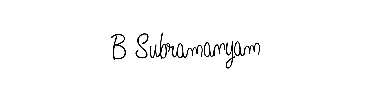 B Subramanyam stylish signature style. Best Handwritten Sign (Angelique-Rose-font-FFP) for my name. Handwritten Signature Collection Ideas for my name B Subramanyam. B Subramanyam signature style 5 images and pictures png