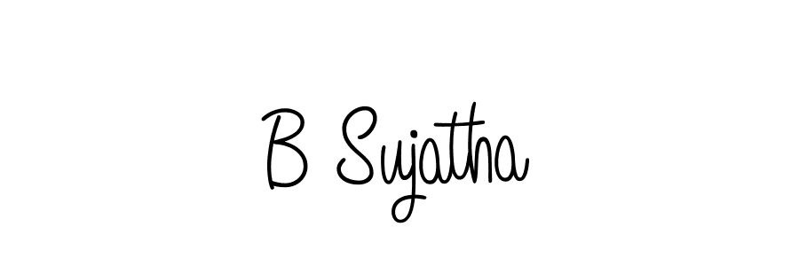 You should practise on your own different ways (Angelique-Rose-font-FFP) to write your name (B Sujatha) in signature. don't let someone else do it for you. B Sujatha signature style 5 images and pictures png