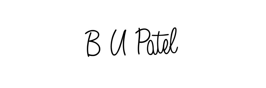 Use a signature maker to create a handwritten signature online. With this signature software, you can design (Angelique-Rose-font-FFP) your own signature for name B U Patel. B U Patel signature style 5 images and pictures png