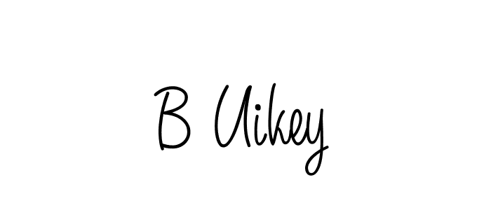 Use a signature maker to create a handwritten signature online. With this signature software, you can design (Angelique-Rose-font-FFP) your own signature for name B Uikey. B Uikey signature style 5 images and pictures png