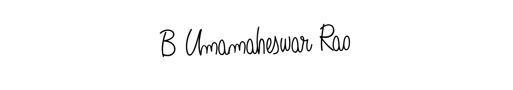 Make a beautiful signature design for name B Umamaheswar Rao. With this signature (Angelique-Rose-font-FFP) style, you can create a handwritten signature for free. B Umamaheswar Rao signature style 5 images and pictures png