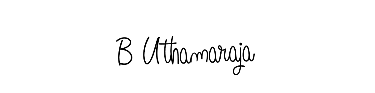 if you are searching for the best signature style for your name B Uthamaraja. so please give up your signature search. here we have designed multiple signature styles  using Angelique-Rose-font-FFP. B Uthamaraja signature style 5 images and pictures png