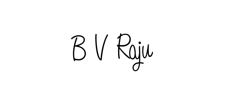 The best way (Angelique-Rose-font-FFP) to make a short signature is to pick only two or three words in your name. The name B V Raju include a total of six letters. For converting this name. B V Raju signature style 5 images and pictures png