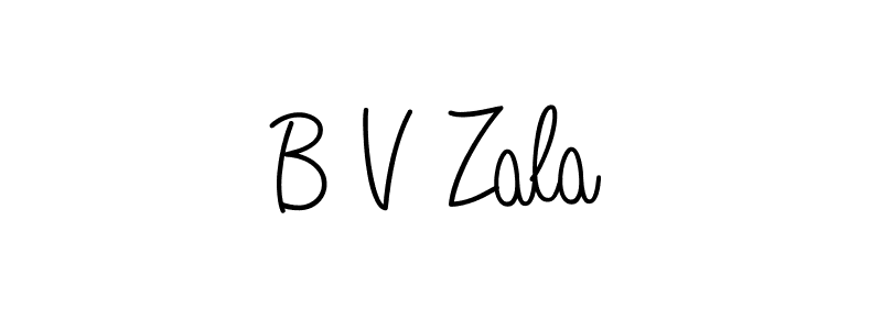 B V Zala stylish signature style. Best Handwritten Sign (Angelique-Rose-font-FFP) for my name. Handwritten Signature Collection Ideas for my name B V Zala. B V Zala signature style 5 images and pictures png
