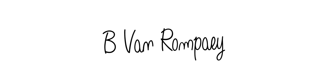 How to make B Van Rompaey name signature. Use Angelique-Rose-font-FFP style for creating short signs online. This is the latest handwritten sign. B Van Rompaey signature style 5 images and pictures png