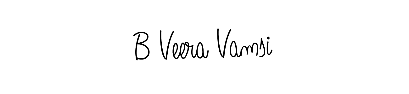 You should practise on your own different ways (Angelique-Rose-font-FFP) to write your name (B Veera Vamsi) in signature. don't let someone else do it for you. B Veera Vamsi signature style 5 images and pictures png