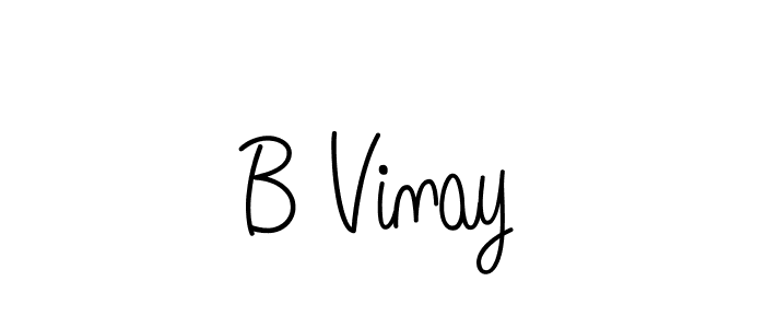 You should practise on your own different ways (Angelique-Rose-font-FFP) to write your name (B Vinay) in signature. don't let someone else do it for you. B Vinay signature style 5 images and pictures png