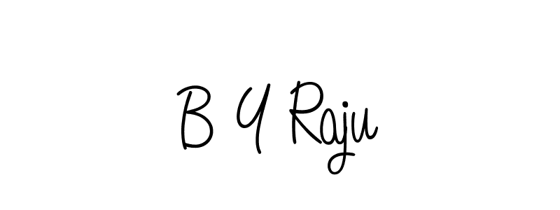 How to make B Y Raju name signature. Use Angelique-Rose-font-FFP style for creating short signs online. This is the latest handwritten sign. B Y Raju signature style 5 images and pictures png