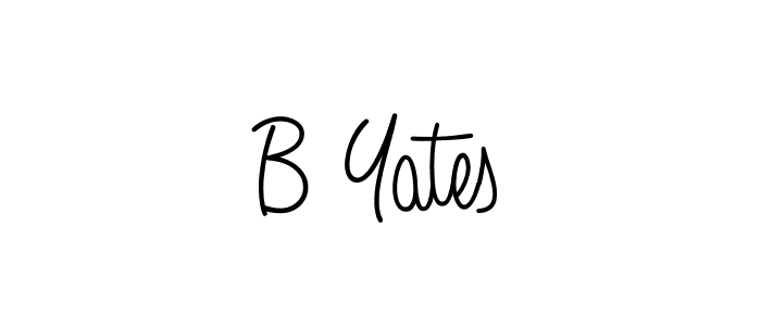 The best way (Angelique-Rose-font-FFP) to make a short signature is to pick only two or three words in your name. The name B Yates include a total of six letters. For converting this name. B Yates signature style 5 images and pictures png