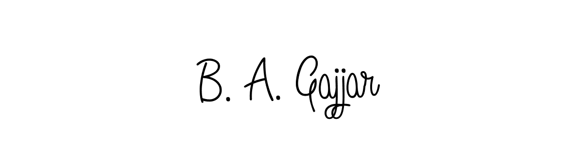 Design your own signature with our free online signature maker. With this signature software, you can create a handwritten (Angelique-Rose-font-FFP) signature for name B. A. Gajjar. B. A. Gajjar signature style 5 images and pictures png