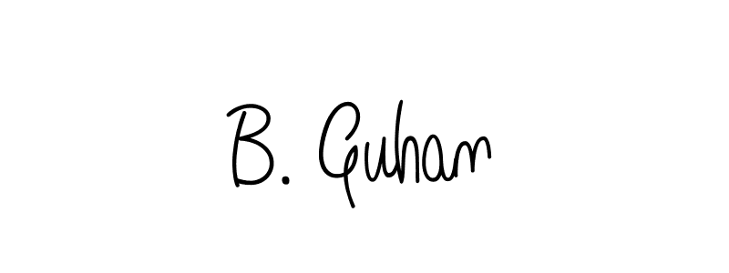 Use a signature maker to create a handwritten signature online. With this signature software, you can design (Angelique-Rose-font-FFP) your own signature for name B. Guhan. B. Guhan signature style 5 images and pictures png