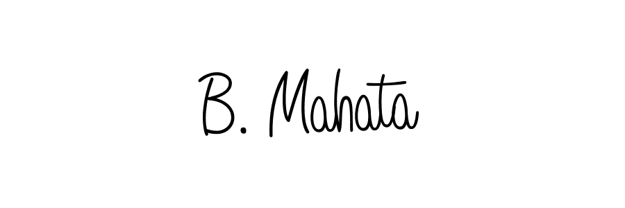 Use a signature maker to create a handwritten signature online. With this signature software, you can design (Angelique-Rose-font-FFP) your own signature for name B. Mahata. B. Mahata signature style 5 images and pictures png