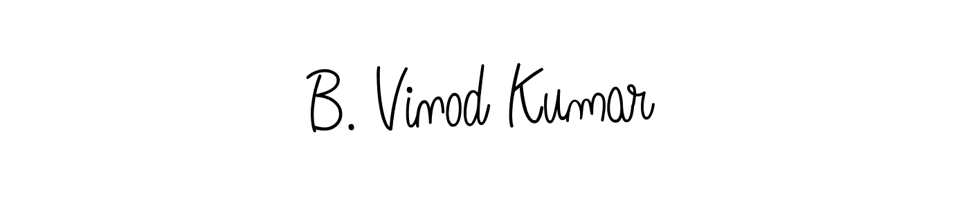 Create a beautiful signature design for name B. Vinod Kumar. With this signature (Angelique-Rose-font-FFP) fonts, you can make a handwritten signature for free. B. Vinod Kumar signature style 5 images and pictures png