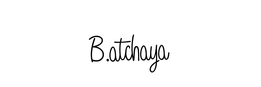 Use a signature maker to create a handwritten signature online. With this signature software, you can design (Angelique-Rose-font-FFP) your own signature for name B.atchaya. B.atchaya signature style 5 images and pictures png