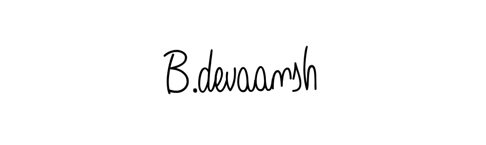 The best way (Angelique-Rose-font-FFP) to make a short signature is to pick only two or three words in your name. The name B.devaansh include a total of six letters. For converting this name. B.devaansh signature style 5 images and pictures png