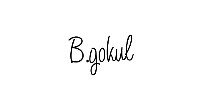 The best way (Angelique-Rose-font-FFP) to make a short signature is to pick only two or three words in your name. The name B.gokul include a total of six letters. For converting this name. B.gokul signature style 5 images and pictures png