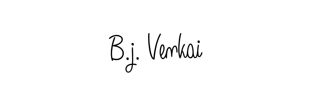 How to make B.j. Venkai name signature. Use Angelique-Rose-font-FFP style for creating short signs online. This is the latest handwritten sign. B.j. Venkai signature style 5 images and pictures png