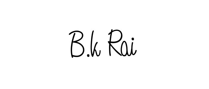 Use a signature maker to create a handwritten signature online. With this signature software, you can design (Angelique-Rose-font-FFP) your own signature for name B.k Rai. B.k Rai signature style 5 images and pictures png