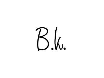 Make a beautiful signature design for name B.k.. With this signature (Angelique-Rose-font-FFP) style, you can create a handwritten signature for free. B.k. signature style 5 images and pictures png