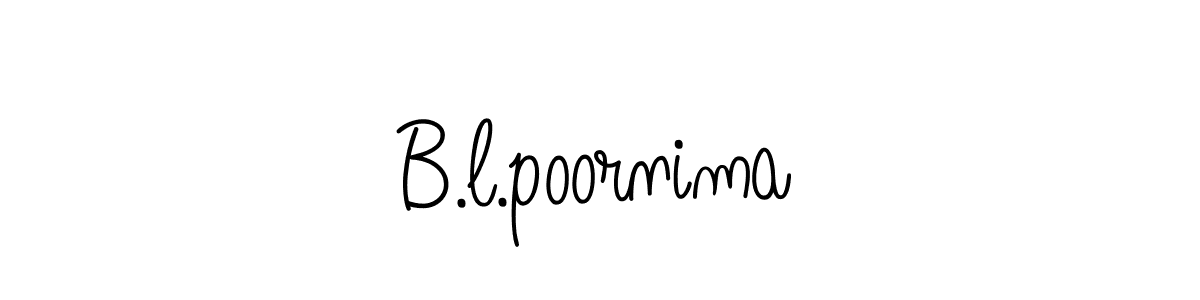 B.l.poornima stylish signature style. Best Handwritten Sign (Angelique-Rose-font-FFP) for my name. Handwritten Signature Collection Ideas for my name B.l.poornima. B.l.poornima signature style 5 images and pictures png