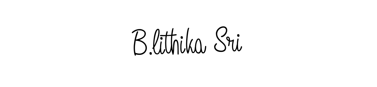 How to make B.lithika Sri name signature. Use Angelique-Rose-font-FFP style for creating short signs online. This is the latest handwritten sign. B.lithika Sri signature style 5 images and pictures png