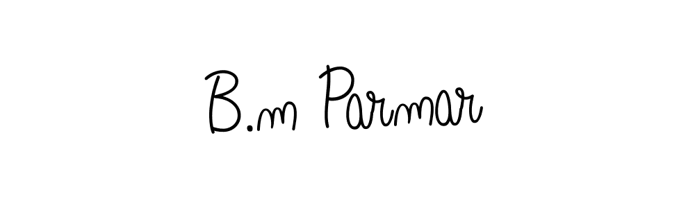 The best way (Angelique-Rose-font-FFP) to make a short signature is to pick only two or three words in your name. The name B.m Parmar include a total of six letters. For converting this name. B.m Parmar signature style 5 images and pictures png