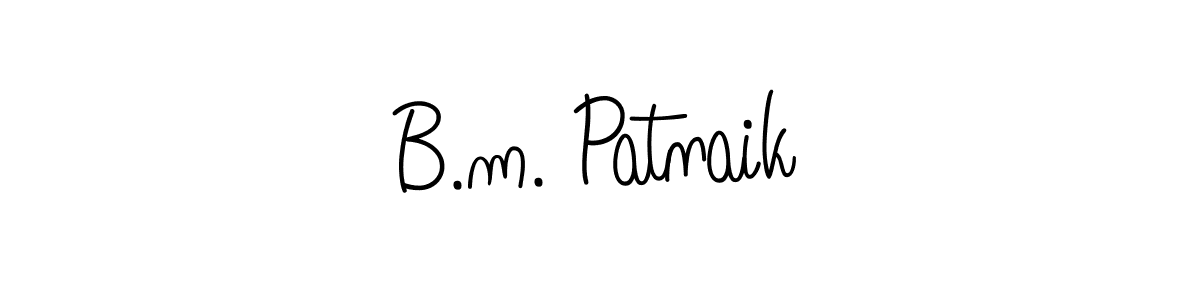 You should practise on your own different ways (Angelique-Rose-font-FFP) to write your name (B.m. Patnaik) in signature. don't let someone else do it for you. B.m. Patnaik signature style 5 images and pictures png