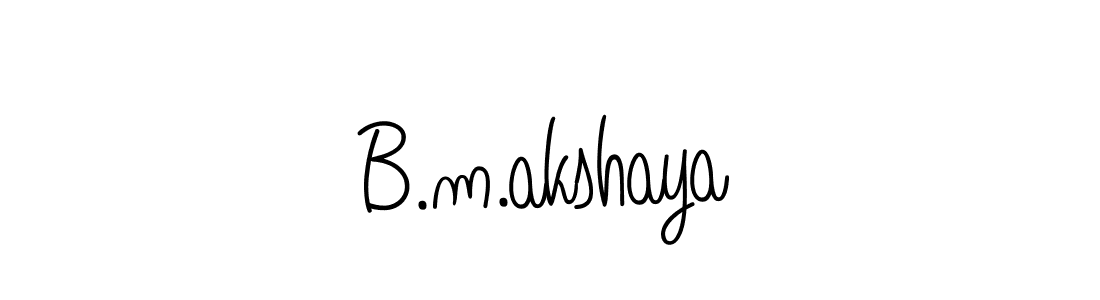 Make a beautiful signature design for name B.m.akshaya. With this signature (Angelique-Rose-font-FFP) style, you can create a handwritten signature for free. B.m.akshaya signature style 5 images and pictures png