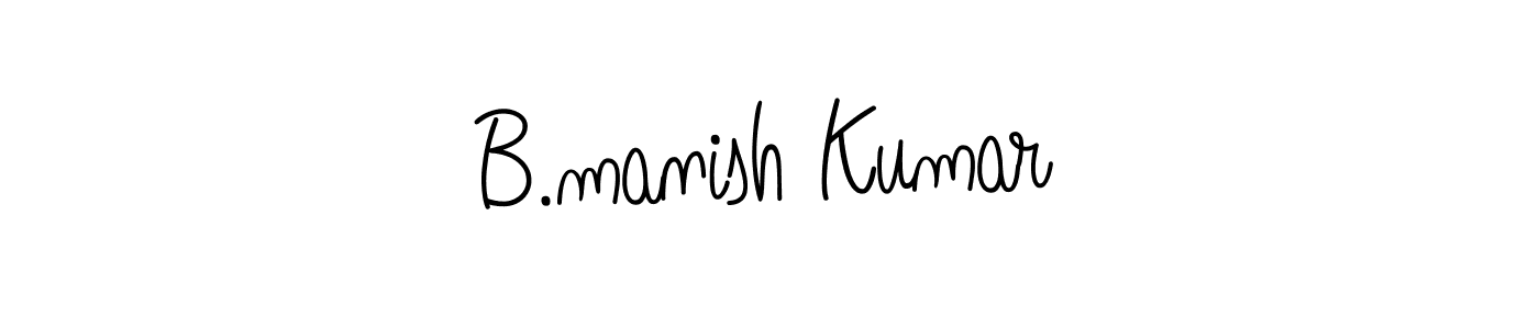 How to make B.manish Kumar name signature. Use Angelique-Rose-font-FFP style for creating short signs online. This is the latest handwritten sign. B.manish Kumar signature style 5 images and pictures png