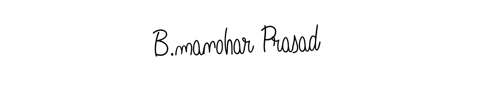 The best way (Angelique-Rose-font-FFP) to make a short signature is to pick only two or three words in your name. The name B.manohar Prasad include a total of six letters. For converting this name. B.manohar Prasad signature style 5 images and pictures png