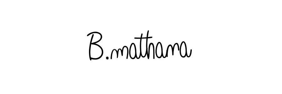 Make a beautiful signature design for name B.mathana. With this signature (Angelique-Rose-font-FFP) style, you can create a handwritten signature for free. B.mathana signature style 5 images and pictures png