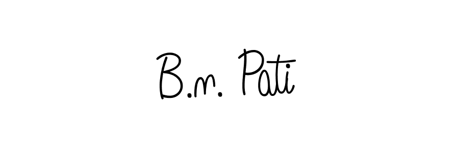 The best way (Angelique-Rose-font-FFP) to make a short signature is to pick only two or three words in your name. The name B.n. Pati include a total of six letters. For converting this name. B.n. Pati signature style 5 images and pictures png