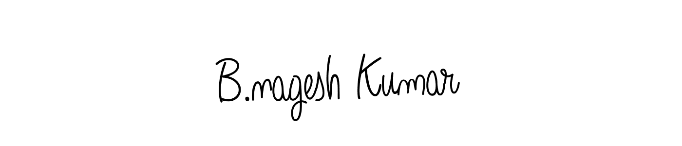 You should practise on your own different ways (Angelique-Rose-font-FFP) to write your name (B.nagesh Kumar) in signature. don't let someone else do it for you. B.nagesh Kumar signature style 5 images and pictures png