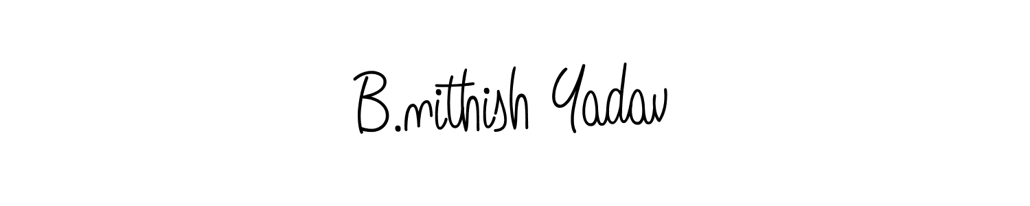 Use a signature maker to create a handwritten signature online. With this signature software, you can design (Angelique-Rose-font-FFP) your own signature for name B.nithish Yadav. B.nithish Yadav signature style 5 images and pictures png