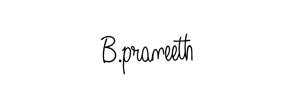 The best way (Angelique-Rose-font-FFP) to make a short signature is to pick only two or three words in your name. The name B.praneeth include a total of six letters. For converting this name. B.praneeth signature style 5 images and pictures png