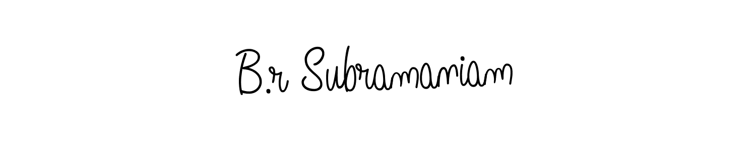 How to make B.r Subramaniam name signature. Use Angelique-Rose-font-FFP style for creating short signs online. This is the latest handwritten sign. B.r Subramaniam signature style 5 images and pictures png