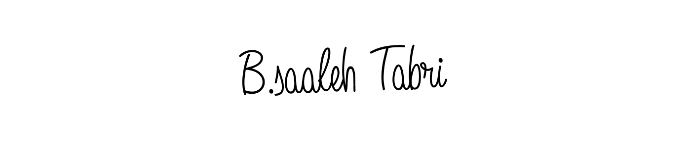 You should practise on your own different ways (Angelique-Rose-font-FFP) to write your name (B.saaleh Tabri) in signature. don't let someone else do it for you. B.saaleh Tabri signature style 5 images and pictures png
