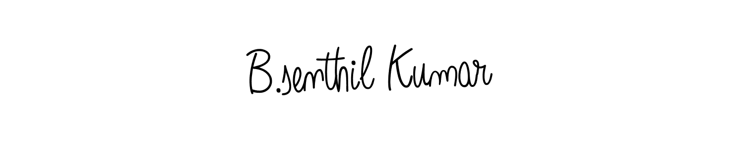 You should practise on your own different ways (Angelique-Rose-font-FFP) to write your name (B.senthil Kumar) in signature. don't let someone else do it for you. B.senthil Kumar signature style 5 images and pictures png