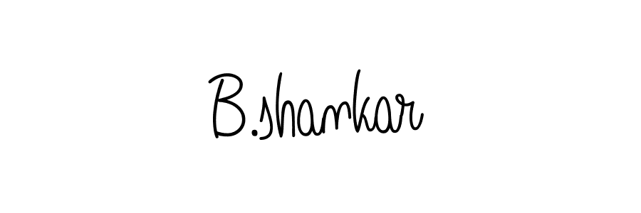 The best way (Angelique-Rose-font-FFP) to make a short signature is to pick only two or three words in your name. The name B.shankar include a total of six letters. For converting this name. B.shankar signature style 5 images and pictures png