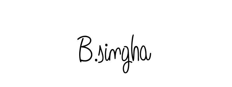 The best way (Angelique-Rose-font-FFP) to make a short signature is to pick only two or three words in your name. The name B.singha include a total of six letters. For converting this name. B.singha signature style 5 images and pictures png