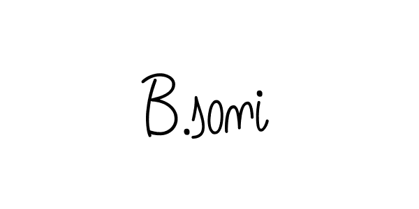 How to make B.soni name signature. Use Angelique-Rose-font-FFP style for creating short signs online. This is the latest handwritten sign. B.soni signature style 5 images and pictures png