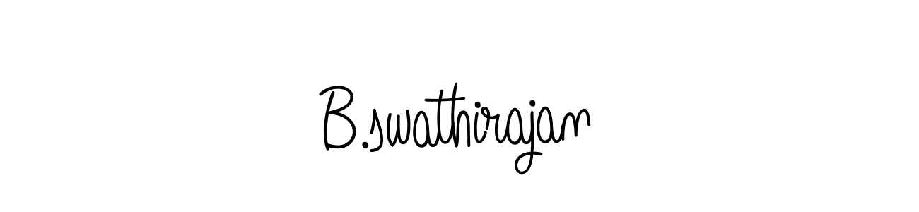 The best way (Angelique-Rose-font-FFP) to make a short signature is to pick only two or three words in your name. The name B.swathirajan include a total of six letters. For converting this name. B.swathirajan signature style 5 images and pictures png