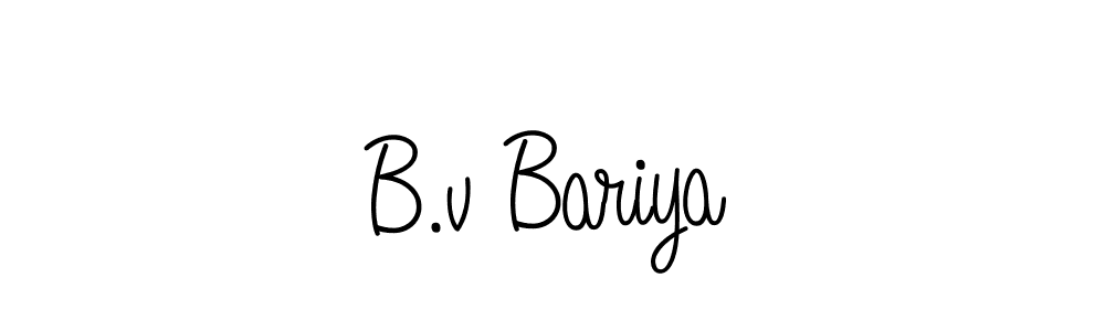 How to make B.v Bariya name signature. Use Angelique-Rose-font-FFP style for creating short signs online. This is the latest handwritten sign. B.v Bariya signature style 5 images and pictures png