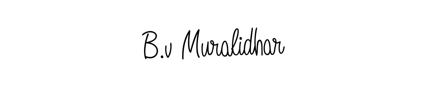 Use a signature maker to create a handwritten signature online. With this signature software, you can design (Angelique-Rose-font-FFP) your own signature for name B.v Muralidhar. B.v Muralidhar signature style 5 images and pictures png