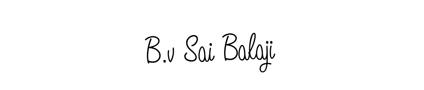 How to make B.v Sai Balaji name signature. Use Angelique-Rose-font-FFP style for creating short signs online. This is the latest handwritten sign. B.v Sai Balaji signature style 5 images and pictures png