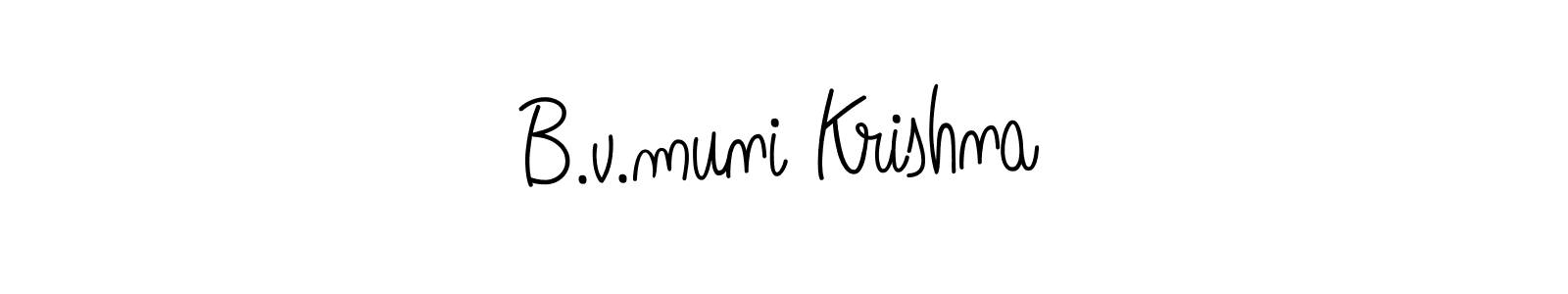 Create a beautiful signature design for name B.v.muni Krishna. With this signature (Angelique-Rose-font-FFP) fonts, you can make a handwritten signature for free. B.v.muni Krishna signature style 5 images and pictures png