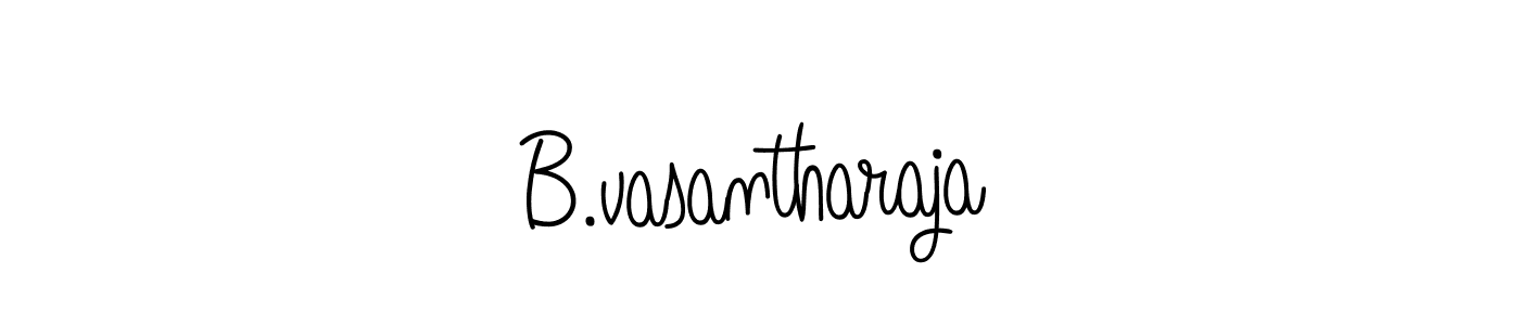 How to make B.vasantharaja name signature. Use Angelique-Rose-font-FFP style for creating short signs online. This is the latest handwritten sign. B.vasantharaja signature style 5 images and pictures png