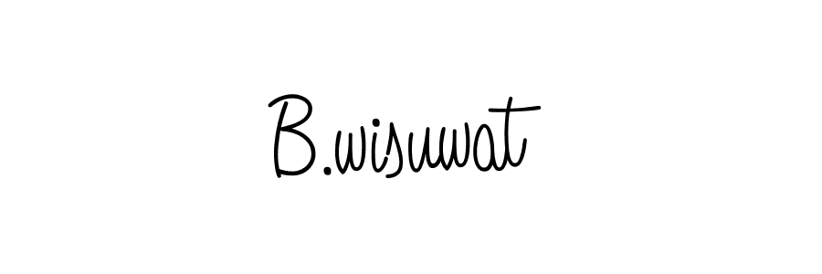 Also we have B.wisuwat name is the best signature style. Create professional handwritten signature collection using Angelique-Rose-font-FFP autograph style. B.wisuwat signature style 5 images and pictures png