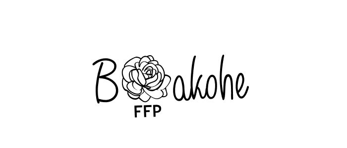The best way (Angelique-Rose-font-FFP) to make a short signature is to pick only two or three words in your name. The name B3akohe include a total of six letters. For converting this name. B3akohe signature style 5 images and pictures png