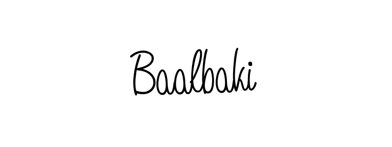 Use a signature maker to create a handwritten signature online. With this signature software, you can design (Angelique-Rose-font-FFP) your own signature for name Baalbaki. Baalbaki signature style 5 images and pictures png
